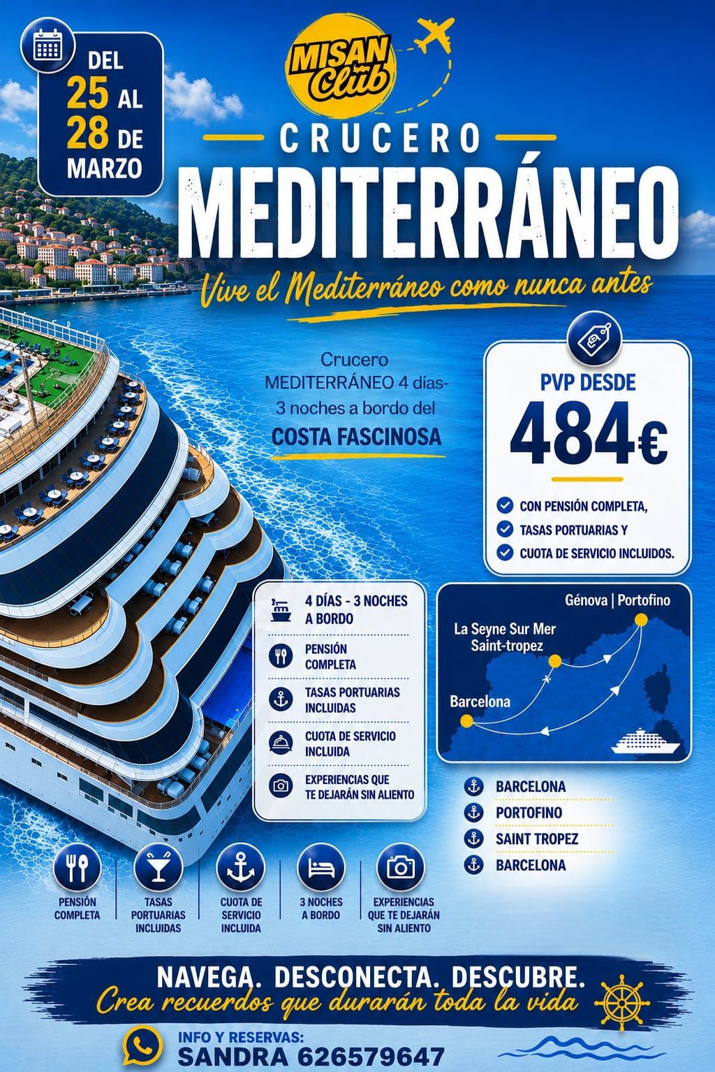 Escapada en Crucero por el Mediterráneo: 4 Días a bordo del Costa Fascinosa