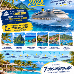 7) Crucero por el CARIBE más Resort en BAYAHIBE