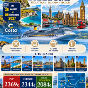4) Crucero por las ISLAS BRITANICAS del 25 agosto al 5septiembre